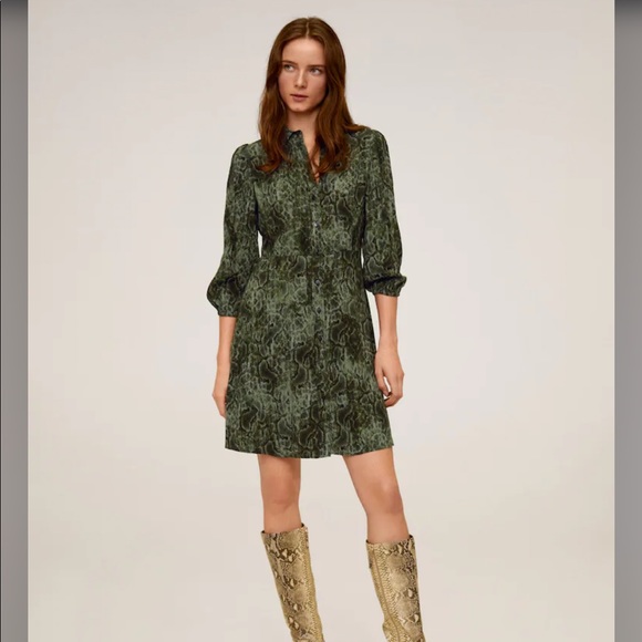 Mango | Dresses | Nwt Mango Snake Print Shirt Dress 4 | Poshmark